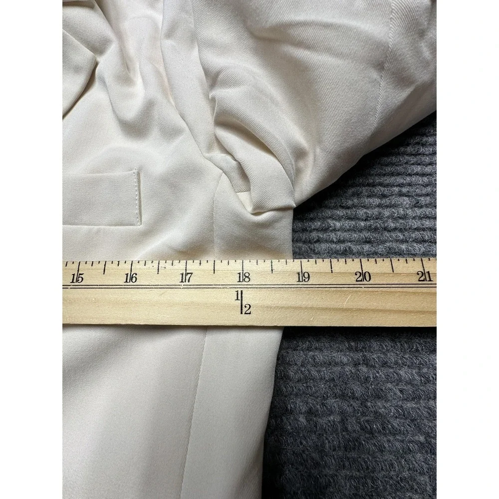 Lulus Blazer‎ Womens Small Beige Cropped Short Sleeve One Button Lined Jacket